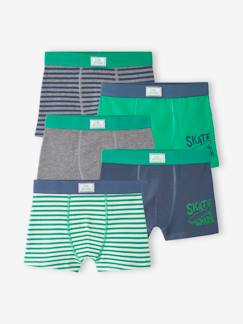 Menino 2-14 anos-Roupa interior-Slips, Boxers -Lote de 5 boxers stretch, skate, para menino