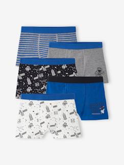 Lotes e Packs-Menino 2-14 anos-Roupa interior-Slips, Boxers -Lote de 5 boxers stretch, espaço, para menino