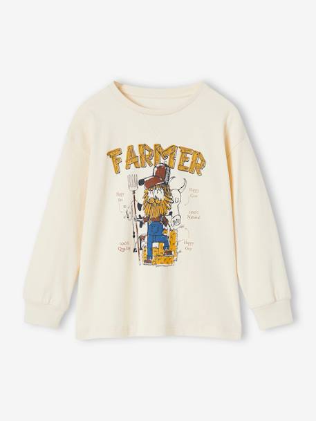 Camisola farmer, para menino cru 