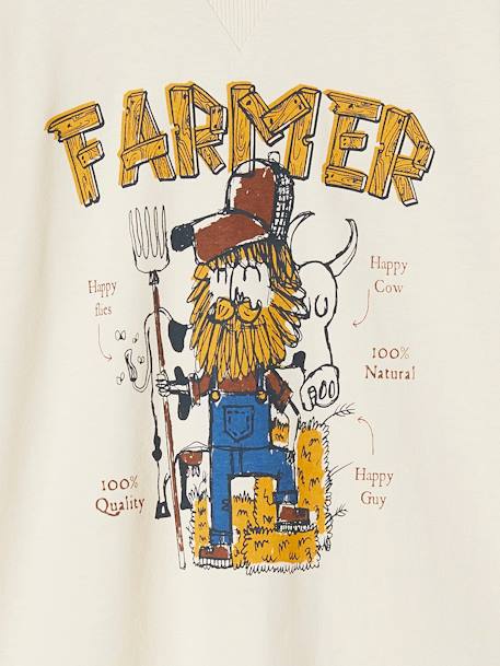 Camisola farmer, para menino cru 