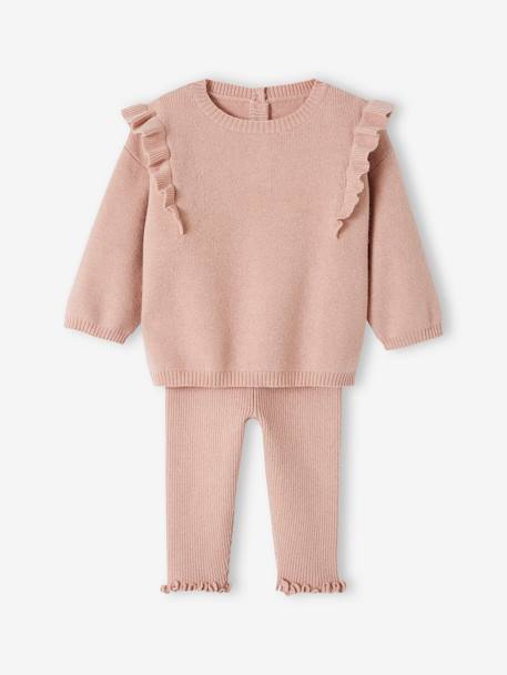 Conjunto em tricot, camisola e leggings, para bebé-Bebé 0-36 meses