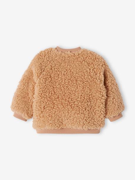 Sweat urso, em sherpa, para bebé cappuccino 