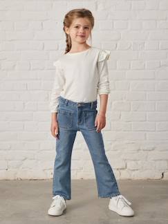 Denim-Jeans flare 7/8, para menina