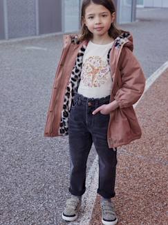 Menina 2-14 anos-Casacos, blusões-Parkas, sobretudos-Parka com capuz, forro em imitação pelo, para menina