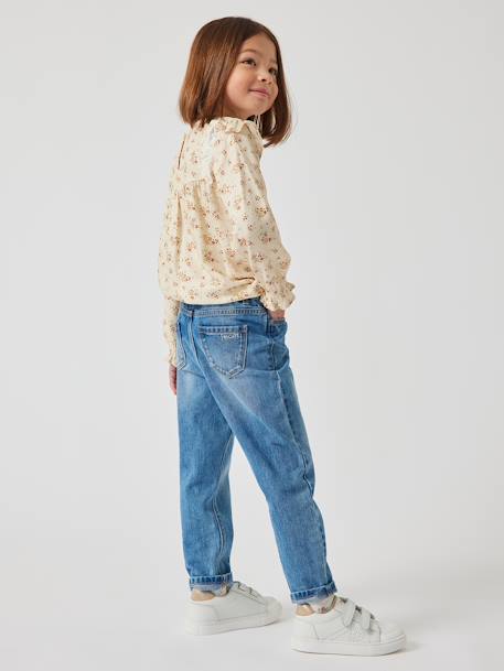 Jeans Mom fit morfológicos, para menina, medida das ancas MÉDIA stone 