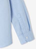 Camisa Oxford para menino azul-céu+branco 