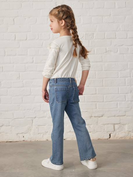 Jeans flare 7/8, para menina azul-ganga+stone 