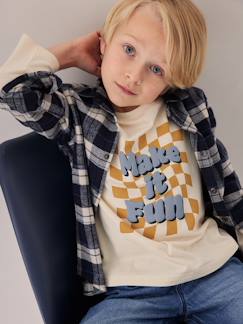 Menino 2-14 anos-T-shirts, polos-T-shirts-Camisola com mensagem em relevo, para menino