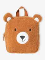 Mochila urso em sherpa, para menino marrom 