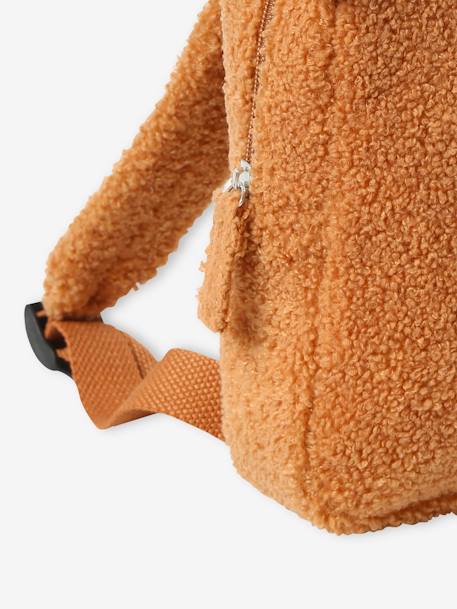 Mochila urso em sherpa, para menino marrom 