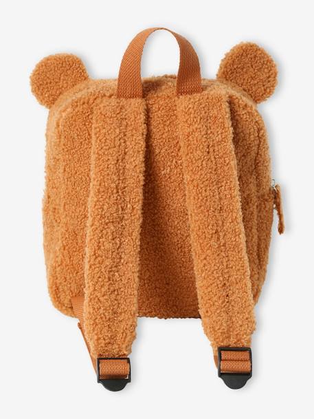 Mochila urso em sherpa, para menino marrom 