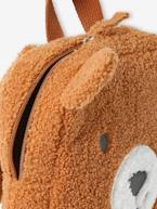 Mochila urso em sherpa, para menino marrom 