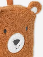 Mochila urso em sherpa, para menino marrom 