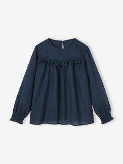 Menina 2-14 anos-Blusa com folho efeito texturado, para menina