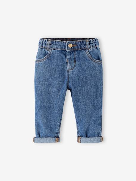 Jeans mom fit, em ganga, para bebé stone 