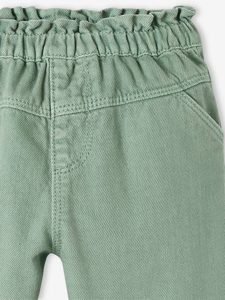 Calças em twill, cós elástico, para bebé verde 