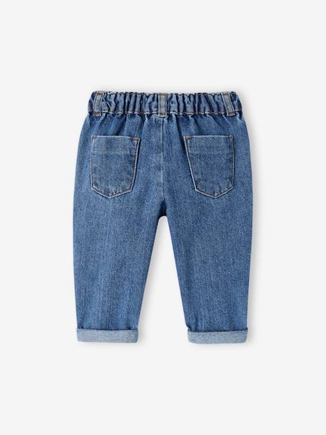 Jeans mom fit, em ganga, para bebé stone 