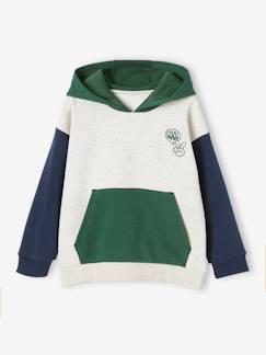 Menino 2-14 anos-Camisolas, casacos de malha, sweats-Sweatshirts-Sweat color block, com capuz, para menino