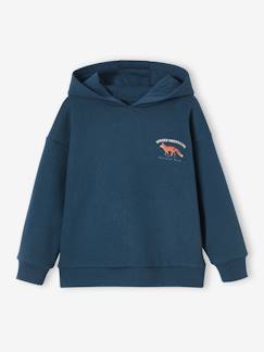 Menino 2-14 anos-Camisolas, casacos de malha, sweats-Sweat com capuz e motivo grande atrás, alusivo à natureza, para menino