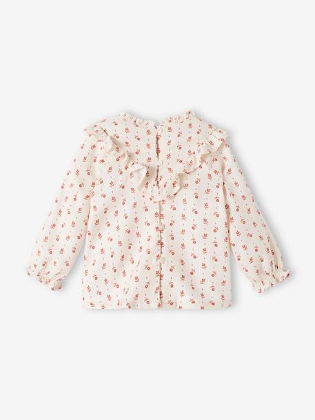 Blusa fluida às flores, para bebé cru 