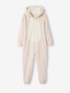 Pijama-macacão, urso fosforescente, para menina rosa 