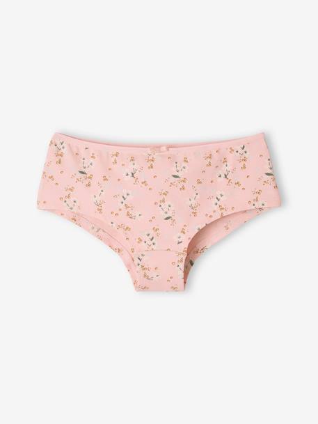 Lote de 5 shorties flowers, para menina rosado 