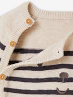 Camisola estilo marinheiro, em algodão, para bebé bege mesclado 