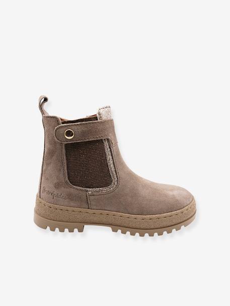 Botas em pele, com fecho e elástico, 3571B676 da Babybotte®, para criança avelã 