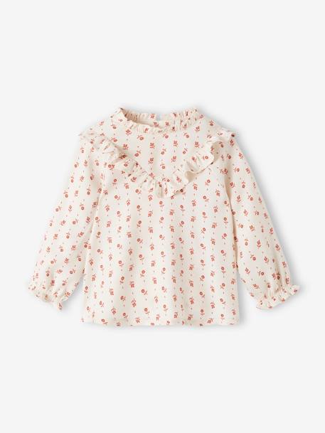 Blusa fluida às flores, para bebé cru 