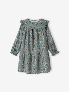 Menina 2-14 anos-Vestidos-Vestido fluido com folhos e flores, para menina