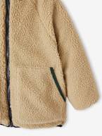 Blusão reversível com capuz, acolchoado e em sherpa, para menino verde-abeto 