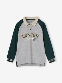 Menino 2-14 anos-Polo-rugby London, mangas compridas raglan, para menino