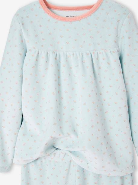 Lote de 2 pijamas com flores, para menina verde-água 