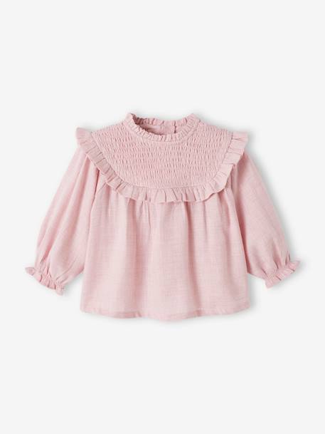 Blusa aos favos e fita a condizer lilás 