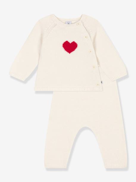 Conjunto de 2 peças, Petit Bateau branco estampado 