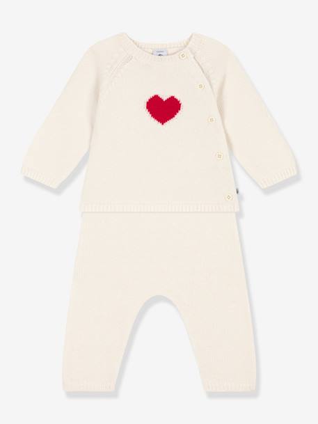 Conjunto de 2 peças, Petit Bateau branco estampado 