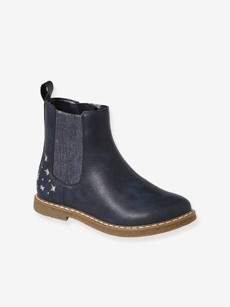 Botas com elástico e fecho, para menina, coleção autonomia azul 