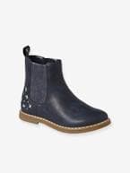 Botas com elástico e fecho, para menina, coleção autonomia azul+castanho 