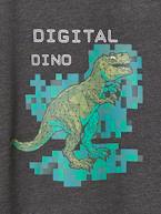 Camisola 'digital dino' efeito pixel em relevo, para menino cinza mesclado 