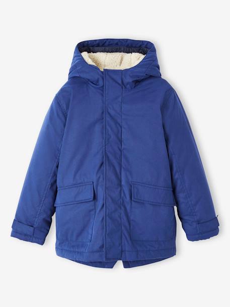 Parka 3 em 1, com blusão amovível, para menino AZUL MEDIO LISO COM MOTIVO+azul-elétrico+CASTANHO ESCURO LISO COM MOTIV+VERDE MEDIO LISO COM MOTIVO 