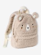 Mochila urso, em sherpa, para criança bege 