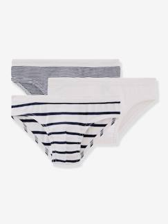 Menino 2-14 anos-Roupa interior-Slips, Boxers -Lote de 3 slips, da Petit Bateau