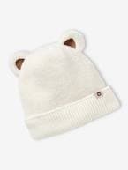 Conjunto 'Bear Mood' para bebé com gorro + gola snood + luvas, em sherpa cru 