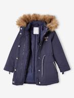 Parka 3 em 1 com capuz, para menina marinho+VERDE ESCURO LISO+verde-acinzentado+VIOLETA MEDIO LISO 