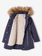 Parka 3 em 1 com capuz, para menina marinho+VERDE ESCURO LISO+VIOLETA MEDIO LISO 