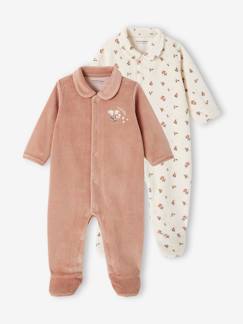 Bebé 0-36 meses-Pijamas, babygrows-Lote de 2 pijamas em veludo, para bebé