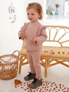 Bebé 0-36 meses-Conjuntos-Conjunto em tricot, camisola + leggings, para bebé