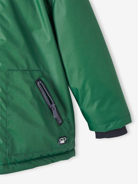 Parka com capuz, forro polar, para menino verde 