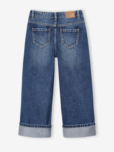 Jeans largos com dobra, para menina stone 