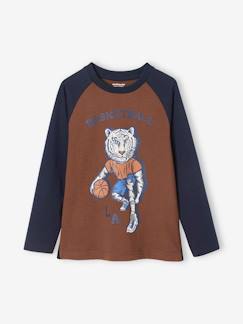 Menino 2-14 anos-T-shirt de desporto com tigre basquetebolista, para menino